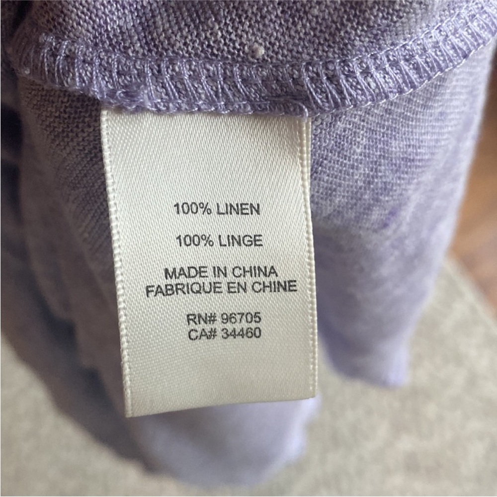 Rebecca Taylor 100% Linen Slub-Knit Lilac Ruffle Sleeveless Top, size XS - Picture 5 of 6